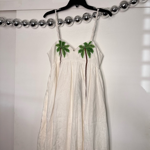 Farm Rio Coconut Tree Embroidered Maxi Dress NEW - Picture 4 of 11